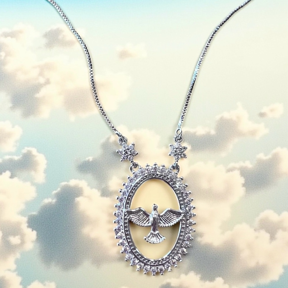 Dove Cubic Zirconia Pendant Necklace - Picture 12 of 16